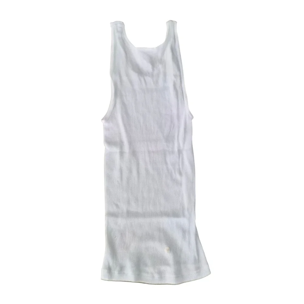 Allen Solly Unisex Ribbed Tank Top 3 Pack White Combed Cotton A-Shirt Medium